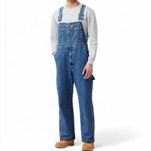 Dickeys Light Wash Denim Overalls